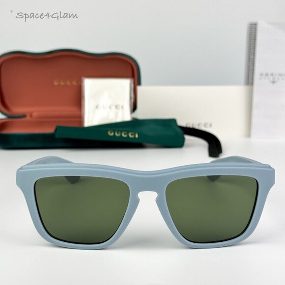 BRAND NEW Gucci GG1571S 003 Light Blue Green Unisex Square Sunglasses GG 1571S - Picture 1 of 10